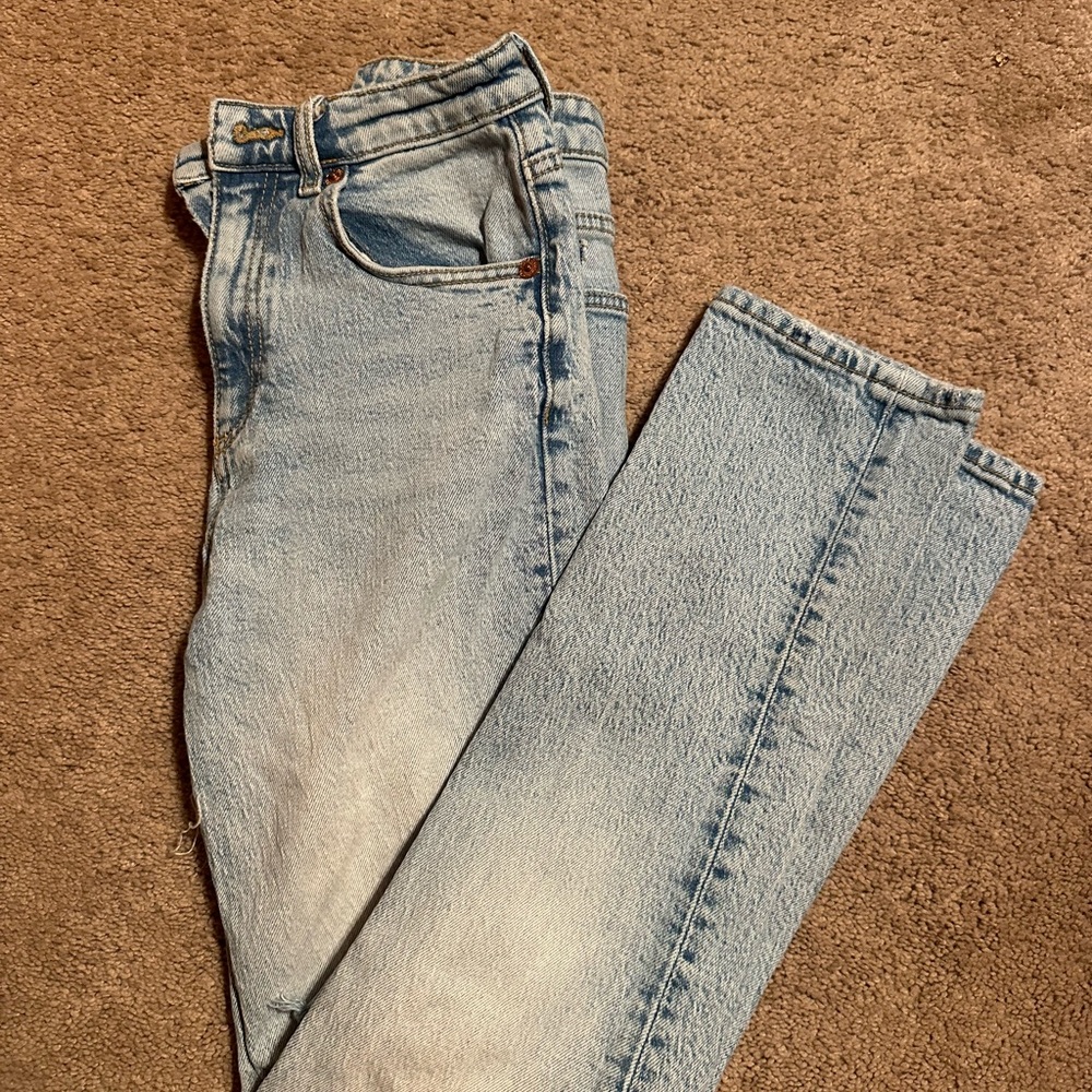 Zara Distressed Blue Denim Jeans